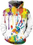 LAIDIPAS Unisex Hoodie 3D Galaxy Print Hooded Sweatshirt Pullover M