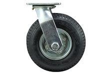 Shepherd Hardware 9794 8-Inch Pneumatic Caster Wheel, Swivel Plate, Steel Hub with Ball Bearings, 220-lb Load Capacity