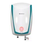 Havells Instanio 10 Litre Storage Water Heater | Color Changing LED Ring Indicator, Feroglas Coated Tank | Warra: 5 Year on Tank, Protective Anode Rod, Heavy Duty Heating Element | (White Blue)