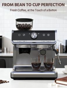 Bean to Cup Espresso Coffee Machine – Conical Burr Grinder, 20 Bar, Milk Frother, 2.8L Tank