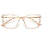 AMOMOMA Trendy TR90 Oversized Blue Light Reading Glasses Women,Stylish Square Cat Eye Glasses AM6031C7 with Black/Tortoise Frame 1.0 x