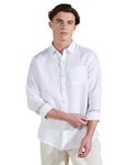 Symbol Premium Men's Pure Linen Solid Casual Shirt (Regular Fit) (SP-S24-M-CS-102_White_S)