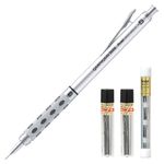 Pentel GraphGear 1000 Premium Mechanical Drafting Pencil Set with Refill Leads and Refill Erasers, Retractable, For Students, Architects, Engineers, Artists, 0.5mm Medium Point, 1 Pack