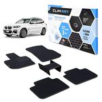 CLIM ART WaterTrap Custom Fit Floor Mats for BMW X3 2018-2024/BMW X4 2019-2024, 1&2 Row, Car Mats Floor Liner, All-Weather, Car Accessories Man & Woman, Black/Black - FL011518230