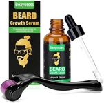 Beayosses Beard Growth Kit, Beard Kit, Derma roller with Beard Growth Serum Oil (1oz), Stimulate Beard and Hair Growth - Gifts for Men Dad Him Boyfriend Husband Brother