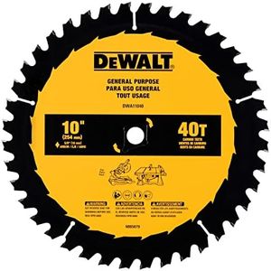 DEWALT Table Saw Blade, 10", 40 Tooth, with Fine Finish, Ultra Sharp Carbide (DWA11040)