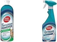 Simple Solution Cat Stain and Odour Remover | Enzymatic Cleaner with Pro-Bacteria Cleaning Power - 1 Litre & Extreme Cat Stain and Odour Remover Enzymatic Cleaner, 500ml