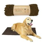 My Doggy Place - Ultra Absorbent Microfiber Dog Door Mat, Durable, Quick Drying, Washable, Prevent Mud Dirt, Keep Your House Clean (Brown, Large) - 36 x 26 inch