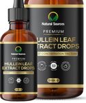 Mullein Leaf Extract for Lungs - Highest Concentrate Tincture - Mullen Drops - Huge 100ml Bottle = 100 Servings(3 Month Supply). UK Produced GMDP Certified/Vegan/Non GMO/Cruelty Free