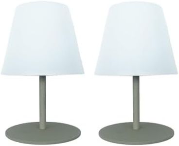 Lumisky Twins Set of 2 LED Table Lamps, Olive, Height 16 cm, Wireless