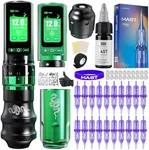 Mast Tattoo Gun Pen Machine, Fold Pro Cordless Year of Snake Edition Tattoo Machine Gift, Power Motor by Mcore-C3, 3000mAh Battery Power Supply (Kit)