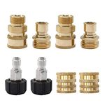 8 Pcs Pressure Washer Adapter Set, M22 Swivel to 3/8" Quick Connect Kit 3/4" Garden Hose Quick Disconnect Kit Quick Release Connect Fitting Adapter Kit