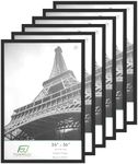 FrameWorks 24”x36” Wooden Poster Frame, Classic Black Matte Edged Frames w/Shatterproof Acrylic Glass, Photos, Posters, Prints, Wall Decor – Home, Office, Gallery Display - Black - 6 Pack
