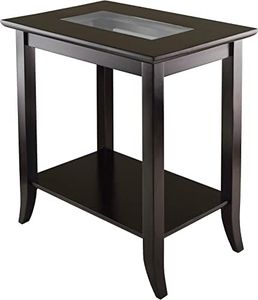 Winsome Genoa rectangulaire Table d'appoint avec Plateau en Verre et étagère