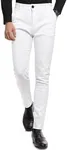 GINGTTO Mens Dress Pants Stretch White Formal Pants for Men Skinny Chino Pants Men 32x30