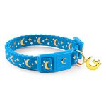 waaag Pet Collar Gold Moons and Stars Cat Collar, Safety Breakaway Cat Collar, Glow in The Dark