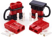 E-TING 6-10 Gauge 50A Battery Cable Quick Connect/Disconnect Wire Harness Plug Connector for Recovery Winch Auto Car Trailer(4pcs Red)