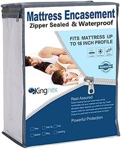 Zippered Split King Mattress Protector for Adjustable Beds 100% Waterproof 6-Sided Mattress Encasement Full Coverage Complete Cover