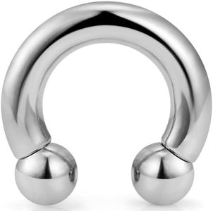 Yaalozei 10G 8G 6G 4G 2G 0G 00G Large Septum Rings 316L Surgical Steel Internally Threaded Barbell Horseshoe Wide Septum Nose Gauges Earring Pa Ring Piercing Jewelry 12mm-19mm, Stainless Steel,