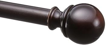 Amazon Basics 2.5cm Curtain Rod with Round Finials - 1-Pack, 188 to 381 cm, Dark Bronze (Espresso)