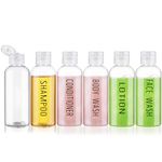 Wowang Travel Bottles for Toiletries 6 Pack 3.4oz TSA Approved Travel Size Containers Leak Proof Travel Shampoo Bottles Squeezable Empty Plastic Toiletry Bottles Small Travel Essentials(Clear)