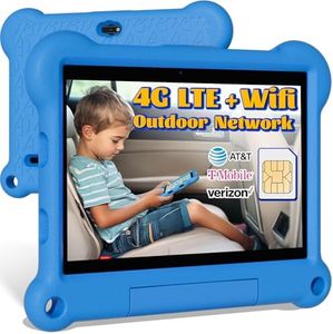 ADREAMER Kids Tablet Ages 3-7, Tablet with SIM Card Slot, 10.1inch Tablet for Kids 8-12, Learning Tablet with Kids APP Parental Control, 10hours Battery, 4GB+64GB, 4G Cellular BT WiFi GPS