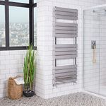 Warmehaus Designer Minimalist Bathroom Flat Panel Heated Warming Towel Rail Radiator Ladder Rad 1600 x 600 mm - Chrome