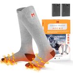 Heated Socks, MUTOUHE Electric Heated Socks for Men Women, Winter Warm Socks for Outdoor Sports - Camping, Hiking, Fishing, Cycling, Walking, Hunting, Motorcycling, Skating and Skiing (Grey, L)