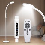 Happy Light Therapy lamp 11000 Lux,LED UV-Free Sunlight lamp,Full Spectrum Happy Therapy lamp with 10 Adjustable Brightness Levels,2 in 1 Retractable Floor Sad Lamp (White)