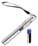 HYZIK Aluminium Pocket Pen LED Torch Light for Doctors | Nurses | Medical Students | Moon Light | Super Bright | Free Battery (Silver) 200 Lumen