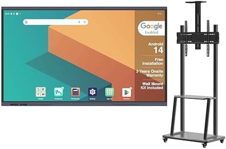 BIG VUE Android 14 Smart Interactive Flat Panel Digital Board - All in 1, 8 GB RAM 256 GB ROM, Ai, Multitouch Screen Display for Teaching, Classroom & Office Use (Pluss + TV Trolley, 65 Inch)