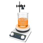 LABFISH Lab Magnetic Stirrer Hot Plate 260℃/ 500℉ 5 inch Magnetic Mixer 3L Capacity with Ceramic Coated Knob Control 200-1500rpm & Stirring Bar(Non-Digital)