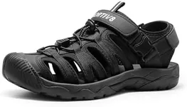 NORTIV 8 Men's Sandals, Closed Toe Athletic Sport Sandals, Mens Summer Shoes, Lightweight Trail Walking Sandals for Men Black Size 8.5 US SNAS222M