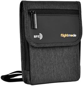 Flightmode RFID Blocking Neck Pouch for travel, Waterproof RFID Passport Holder Wallet for Man and Woman,11 Slots and Pockets Anti-Theft Travel Bag - Black