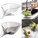 2Pack Multi Functional Drain Basket, Drain Basket for Food, Passoire de Cuisine,Colanders Kitchen Sink Strainer Basket,Multifunctional Kitchen Sink Drain Basket,Filter Food Basket Kitchen Gift