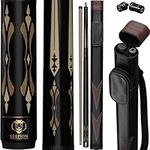 Serpion - 2- Pieces Pool Cue Stick 100% Canadian Maple Wood. Professional Billiard Pool Cue Stick with Hard Case and Joint Protectors