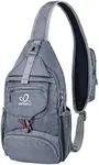 WATERFLY Packable Small Crossbody Sling Backpack Shoulder Chest Bag Daypack for Hiking Traveling Grey