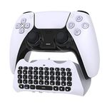 Controller Keyboard Keypad Compatible with PS5 - Wireless Bluetooth Game Chatpad Keyboard, 47 Keys Keypad - Built-In Speaker &3.5mm Headset Audio Jack Compatible with DualSense Wireless Controller