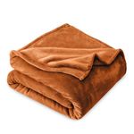 Bare Home Fleece Blanket - Throw Travel Blanket - Sienna - Lightweight Blanket for Bed, Sofa, Couch, Movie Night, Camping, and Travel - Microplush - Ultra Soft Warm Blanket (Throw/Travel, Sienna)