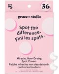 grace & stella Invisible Spot Covers with Hydrocolloid (Round, 36 Count) - Spot Covers with Tea Tree for Absorbing Impurities - Dermatologist Tested Skin Care, Cruelty Free, Vegan