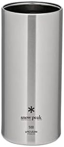 Snow Peak Shimo Can Cooler in 500ml - Vacuum-Insulated to Keep Canned Beverages Cold - D 2.8" H 6.2"