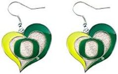 NCAA Oregon Ducks Swirl Heart Earri