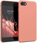 kwmobile Case Compatible with Apple iPhone SE (2022) / iPhone SE (2020) / iPhone 8 / iPhone 7 Case - TPU Silicone Phone Cover with Soft Finish - Coral