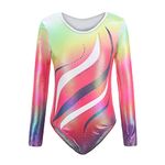 Cucudy Gymnastics Leotards for Girls Long Sleeve/Sleeveless Gradient Color Diamond Leotard Dancing Ballet Gymnastics Athletic Leotard for Kids 5 6 7 8 9 10 11 12 Years