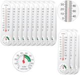 Olutacot 14 Pcs Indoor Outdoor Thermometer Wall Vertical Thermometer Hygrometer Humidity Meter with Fahrenheit/Celsius for Patio Field Cellar Garden Greenhouse Closet