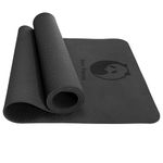 Slim Panda Yoga Mat Non-Slip, Pilates Mat Thick, Anti Tear TPE Yoga Mat for Women Men Kids, 6mm Thick Excercise Mat with Carrying Strap for Workout, Fitness, Floor Exercises(Black)