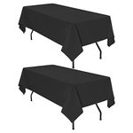 Pesonlook 2Pack Black Polyester Tablecloths 60x126inch for 8ft Rectangle Tables Polyester Table Cover Stain and Wrinkle Resistant Washable Table Cloth for Wedding Reception Banquet Party