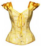 Bslingerie Womens Halloween Snow White Bustier Corset Top (X-Large, Yellow (Belle))