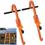2 Pack Ladder Hooks for Roof Ridge with Wheel,Heavy Duty Ladder Roof Hook with Rubber Grip T-Bar,2023 Upgrade Load-Bearing Steel Bars Extension Ladder Stabilizer for 500 lbs Weight (Patent Pending)