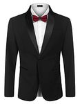 COOFANDY Men's Modern Suit Jacket Blazer One Button Tuxedo for Party,Wedding,Banquet,Prom Black,XX-Large